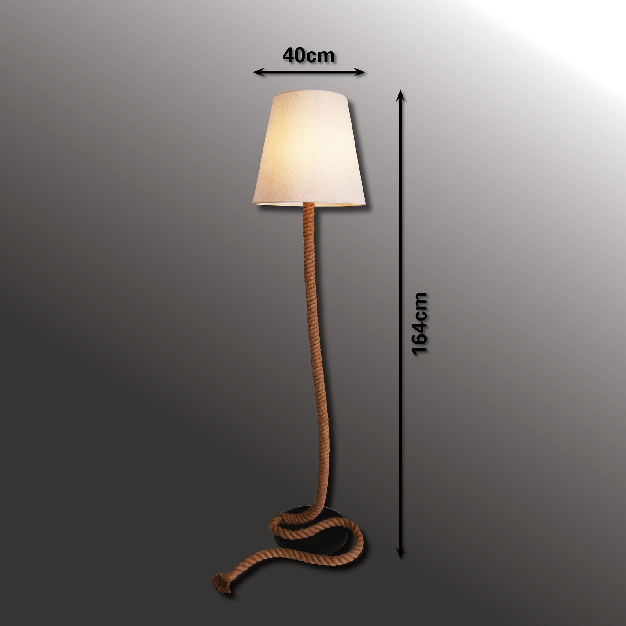 Stehleuchte Rope h:164cm - E27, 40W, IP20