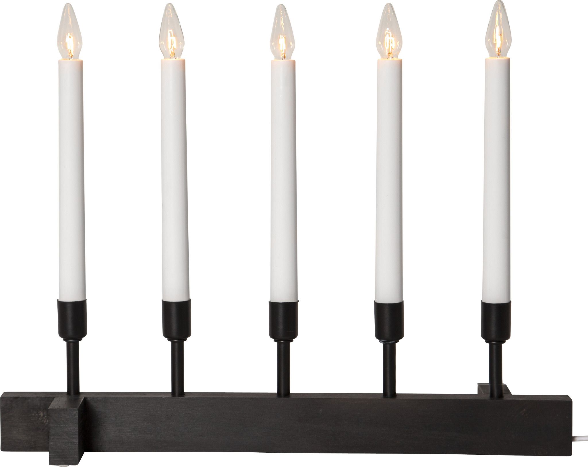 Kerzenleuchter Vind - IP20, Schwarz, Kaltweiss