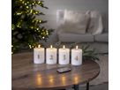 LED Pillar Kerze 4 pack Flamme Advent - Indoor, Weiss, 12.50 cm Höhe, Timerfunktion