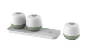 Akku-Tischleuchten 3er Set mit Ladestation MoveGlow grün - 2700K,160lm, IP20