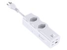 67W GaN Fast Charging Station - 2x T13, Out: USB-C1/ C2/ C3: 67W PD, C1+C2 shared: 45W + C3: 20W, USB-A: 5W, GaN, 2m Kabel, weiss