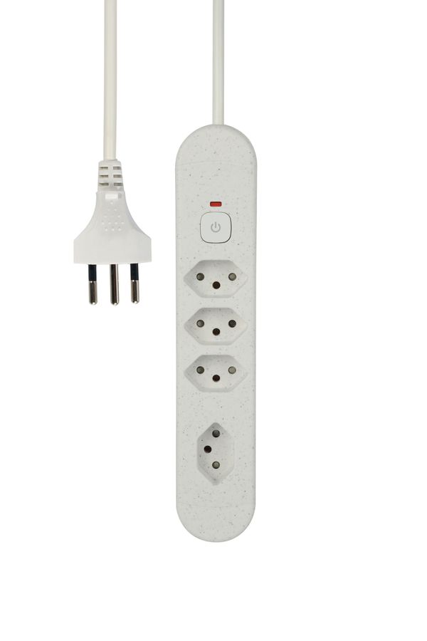 Steckdosenleiste Re:Life - 4x T13., 1.8m Kabel, weiss