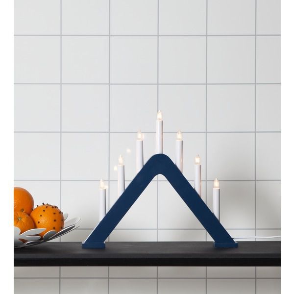 Kerzenleuchter Jarve - IP20, Blau, Warmweiss