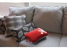 Mini Pillow Red  - White K - Mini Pillow Red  - White K