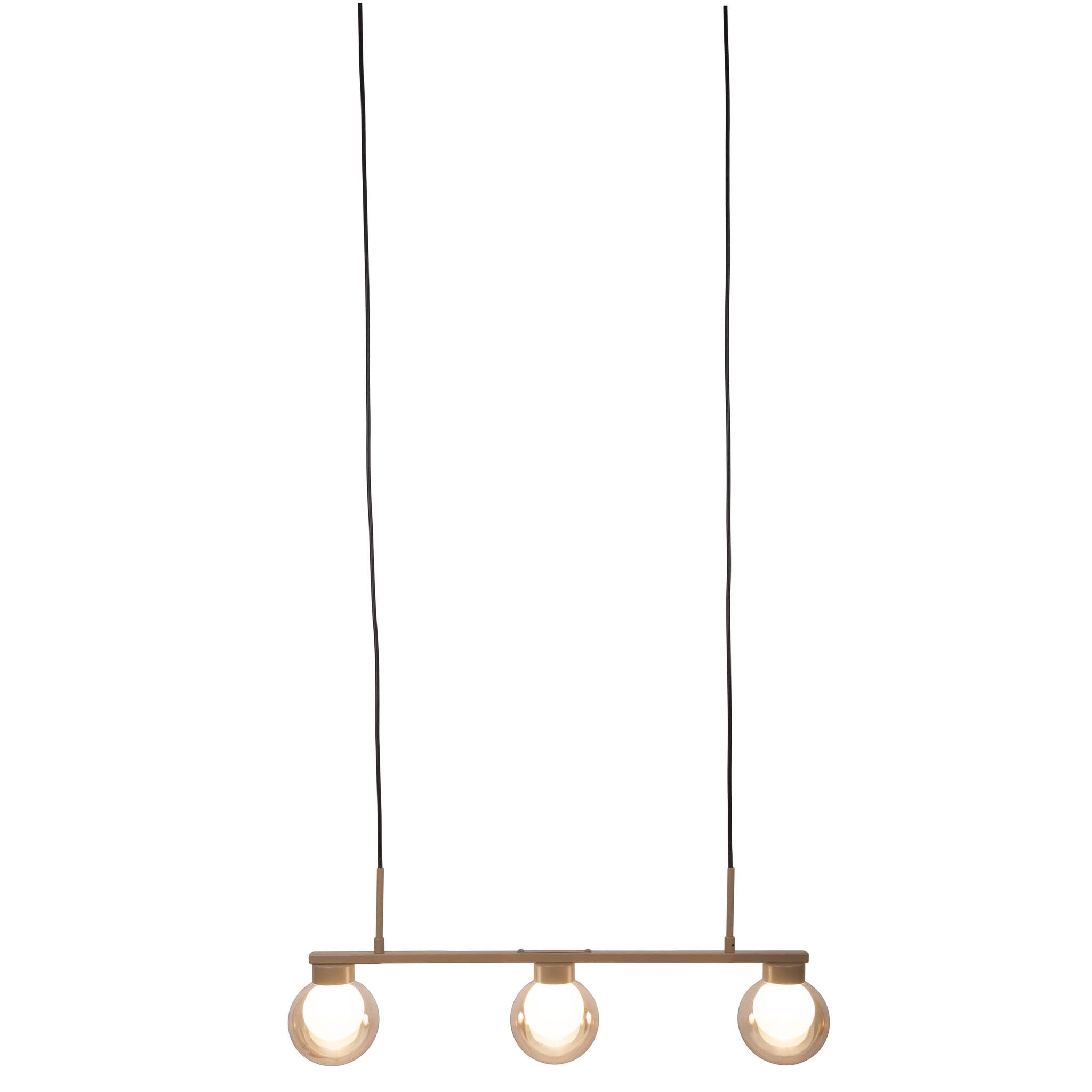 3er Pendelleuchte  DONIKA  L: 64cm - IP20, G9, Braun