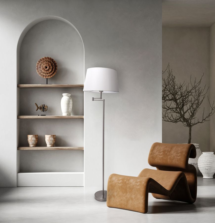 Stehleuchte Bologna h: 158cm beige - E27, IP20