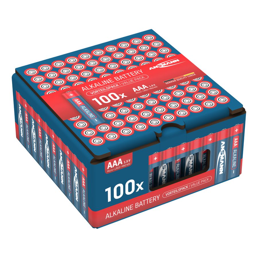 Alkaline Batterien 100er Vorteilspack 10x10 AAA - LR03/AAA Batterien 100er Box Retailverpackung