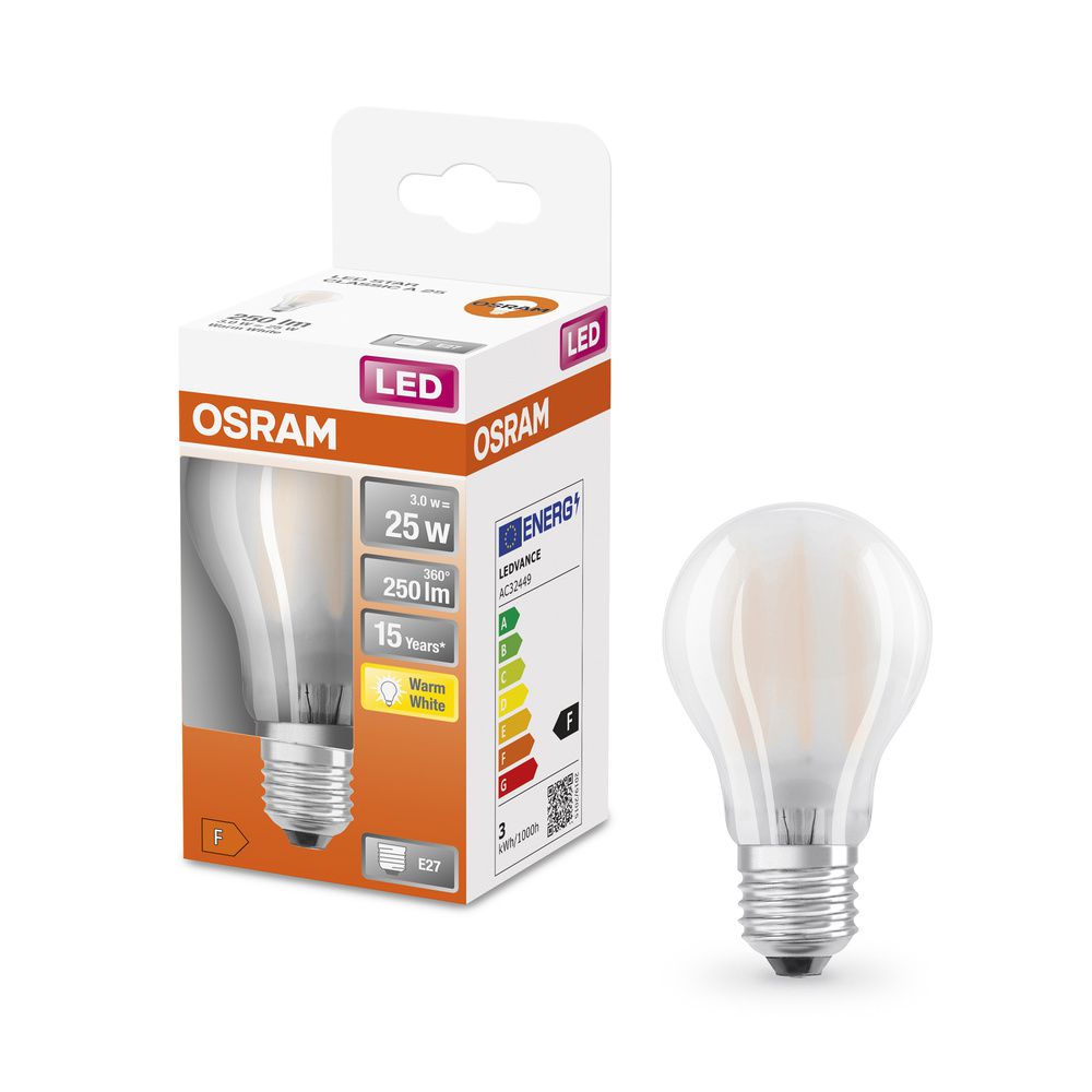 LED Retrofit CLASSIC A - E27, 250Lm, 2700K, 2.5W, 230V
