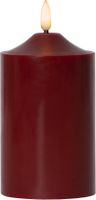 LED Pillar Kerze Flamme - Indoor, Rot, 15cm Höhe, Timerfunktion