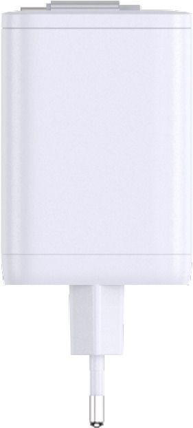 67W GaN 2-Port Fast Charger integr. USB-C Cable - Out: USB-C / USB-A: 67W PD, integriertes 70cm USB-C Kabel, weiss