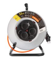 Kabelrolle Metall T13 IP55 33m - EPR-PUR H07BQ-F 3G1.5mm2 3xT13 Steckdosen