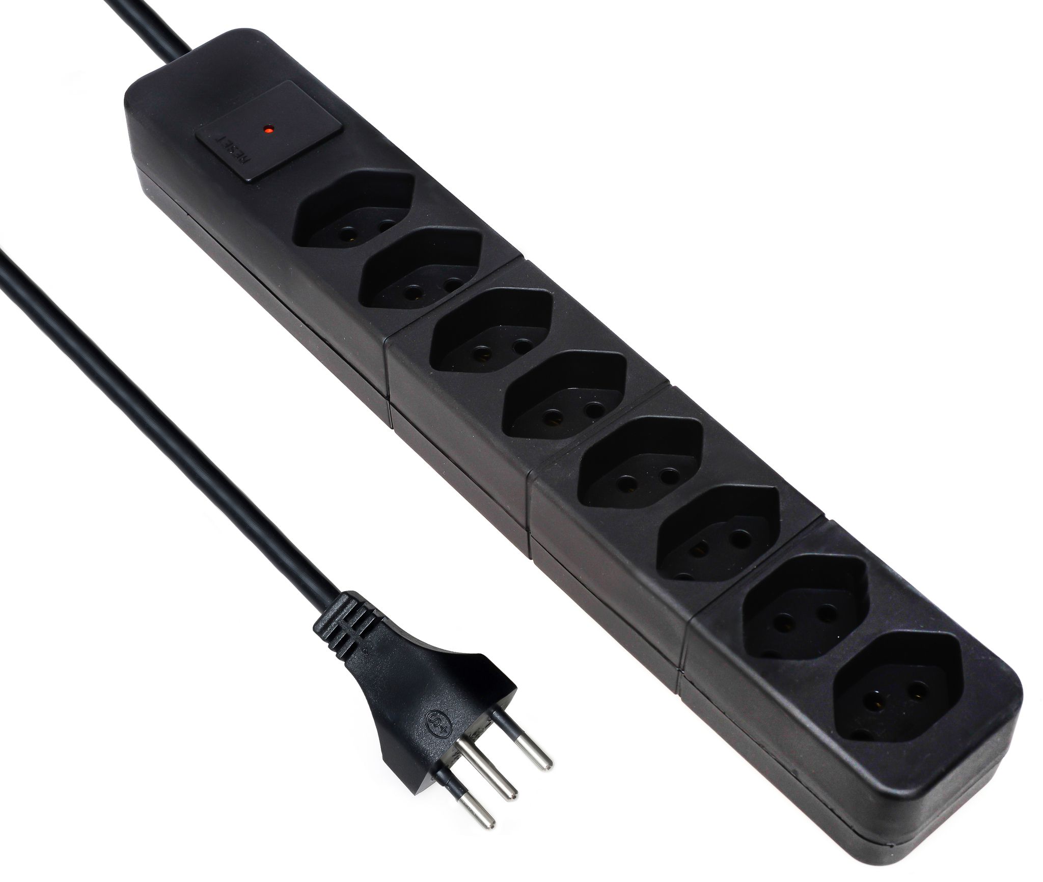 Standard Line Multiprise - 8xT13, 1.5m Kabel, H05VV-F 3G1mm2, schwarz,  kein Kinderschutz