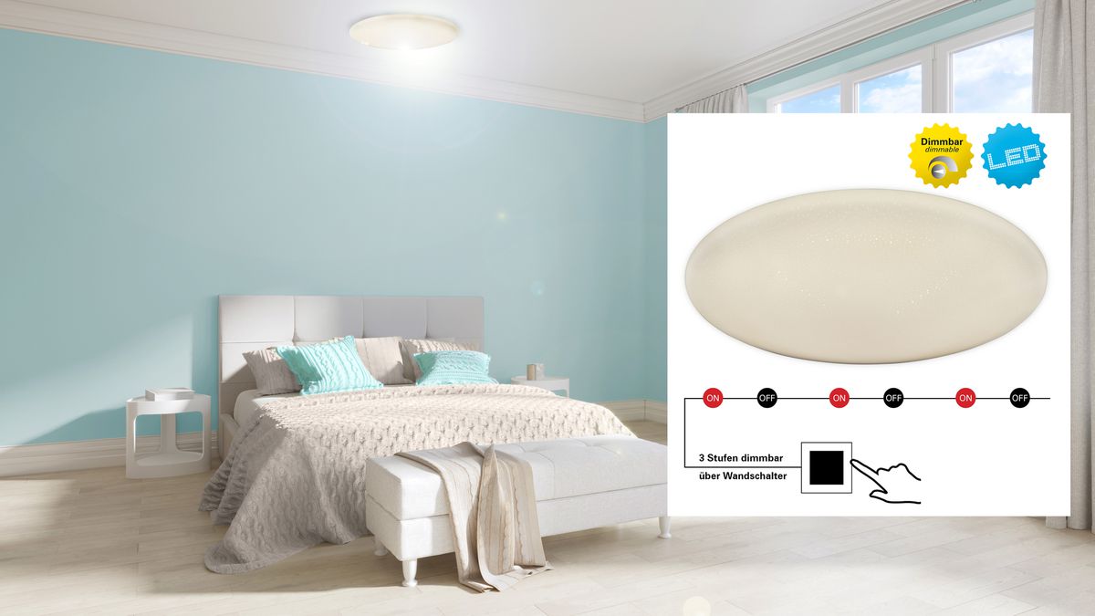 LED Deckenleuchte Ravenna d:52cm - LED fest verbaut, 4000K, neutralweiss