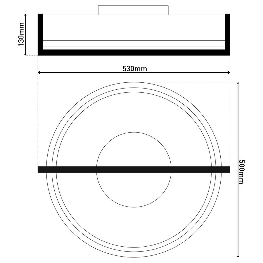 LED Deckenleuchte YVARIS L:53,2cm - LED-Modul, IP20, 230V