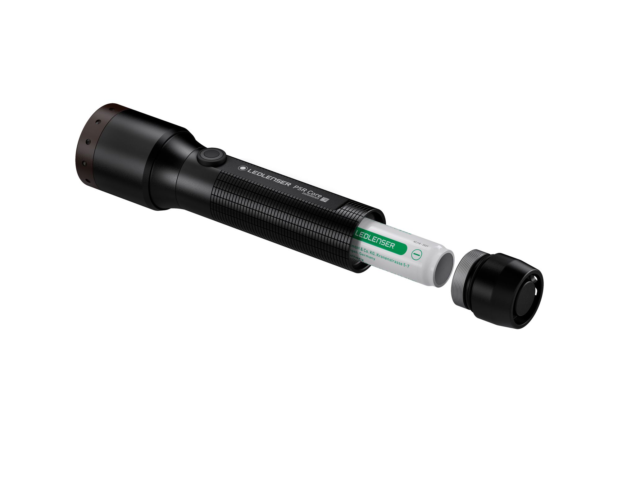 Taschenlampe P5R Core - 6000-7500K, Schwarz, Kopfdurchmesser 2.9 cm