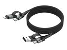 Magnetisches Kabel USB-A oder USB-C auf USB-C oder Lightning - 120 cm,  schwarz