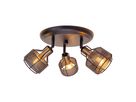 3er Deckenleuchte Spot Foro schwarz golden - E14, 120W, IP20