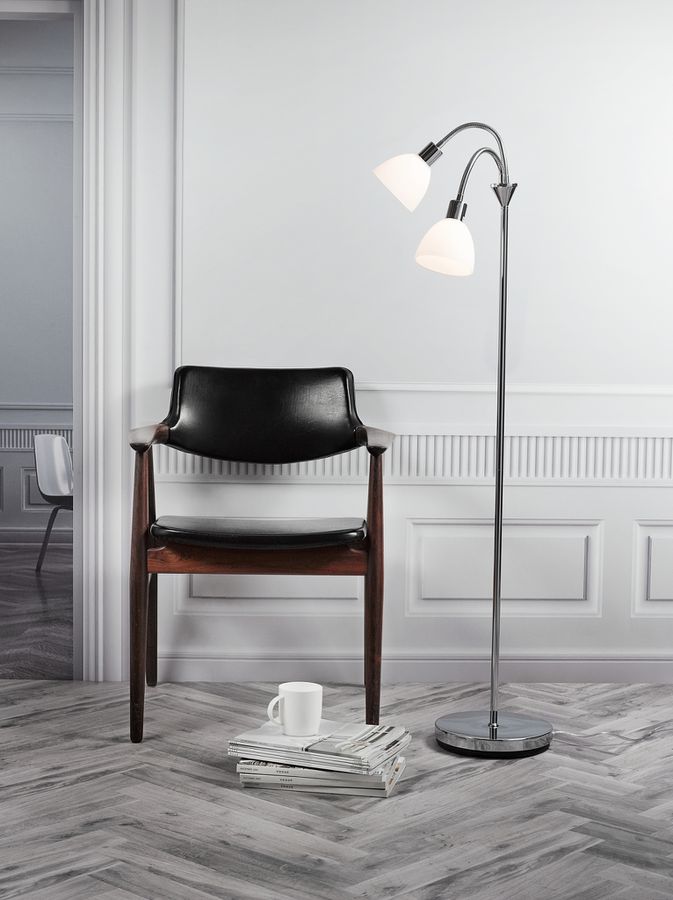 Ray, Stehleuchte Dopp., Chrom - E14, max. 2x40W, IP20