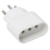 Attatore Schuko CH - I - Italien nach Schweiz T12,  weiss