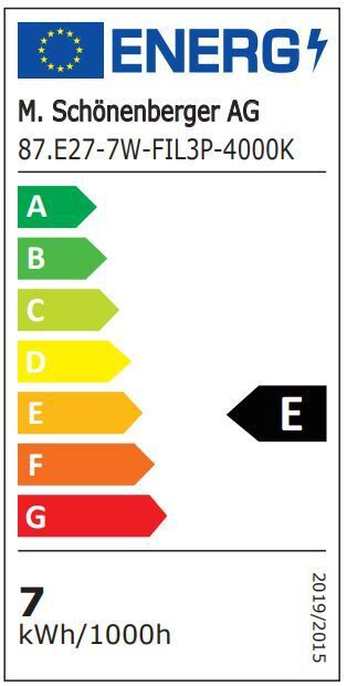 Trio-Pack S-Light LED Filament E27 Leuchtmittel (4000K) - E27, 7W, 806lm, 4000K, nicht dimmbar, D=60mm, H=105mm