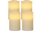 LED Pillar Kerze 4er Pack May - Indoor, Beige, 12.5cm Höhe, Timerfunktion