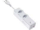 67W GaN Fast Charging Station - 2x T13, Out: USB-C1/ C2/ C3: 67W PD, C1+C2 shared: 45W + C3: 20W, USB-A: 5W, GaN, 1.5m Kabel, weiss