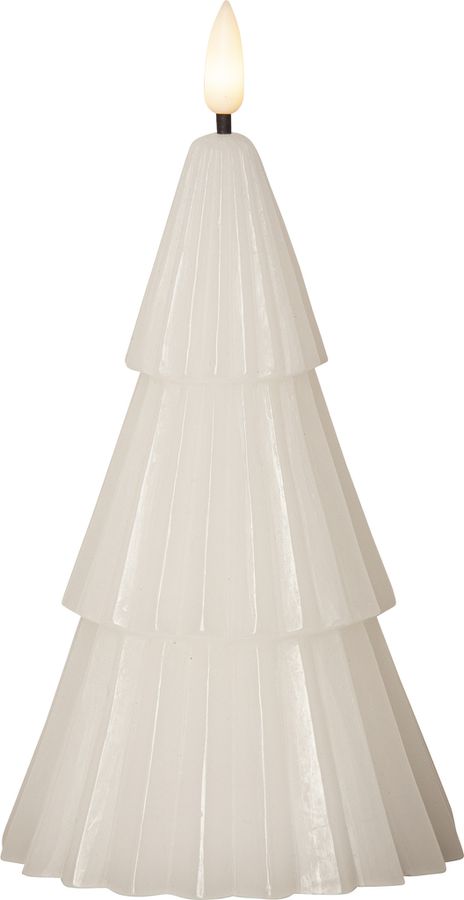 LED Pillar Kerze Flamme Grany - Indoor, Weiss, 18 cm höhe, Timerfunktion