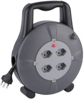 Box de câble - 5m Kabel, H05VV-F 3G1.0, 4xT13, 10A, Thermoschutzschalter, Griff, grau/schwarz