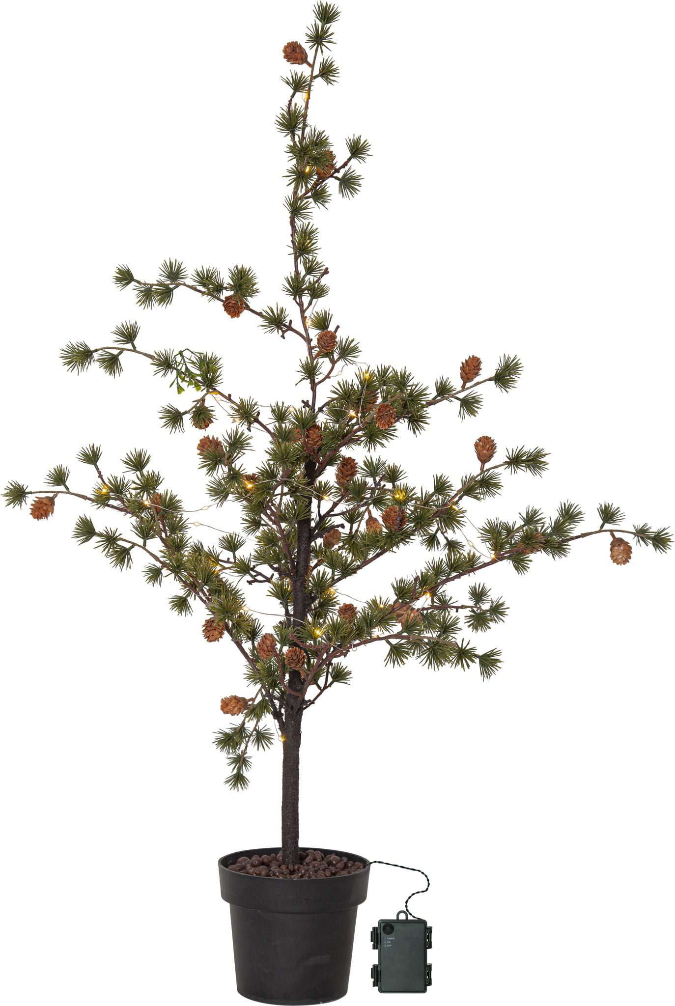 Dekorativer Baum Buxbom - grün, 40 LED's, 115 cm Höhe