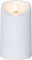 LED Pillar Kerze Flamme - Outdoor, Weiss, 13cm Höhe, Timerfunktion