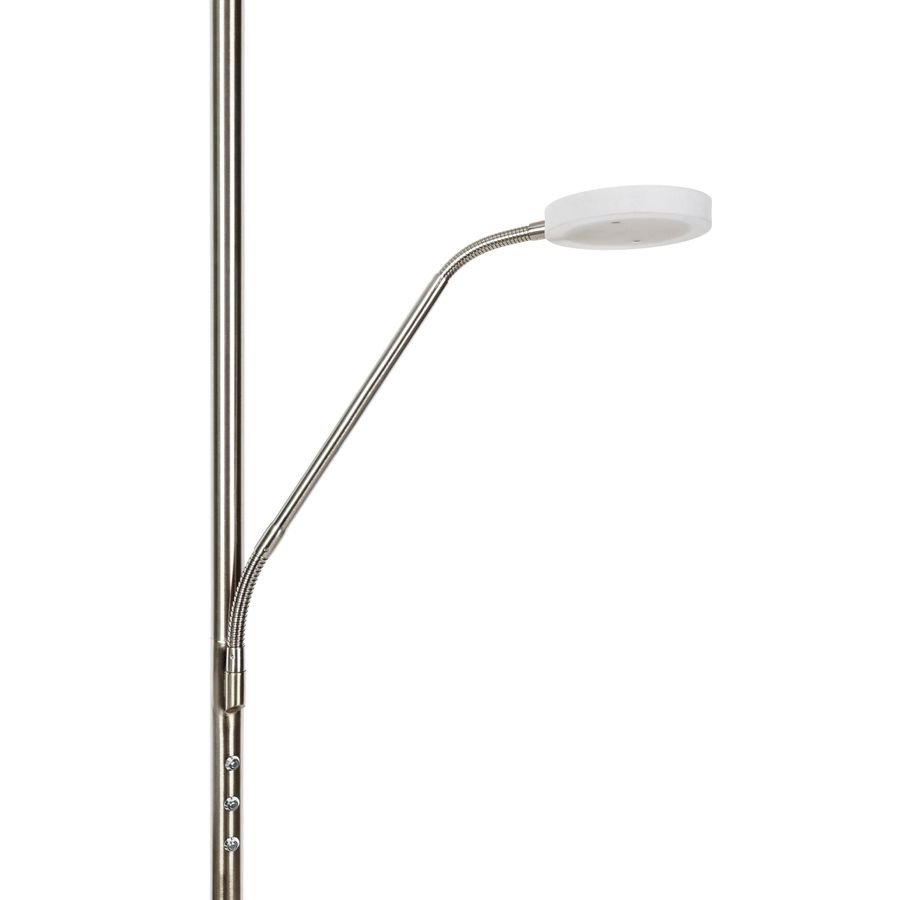 LED-CCT Stehleuchte  SAMIRO  inkl. Lesearm H: 180cm satiniert /stahl-blank - IP20, LED-Modul, Stahl-Blank