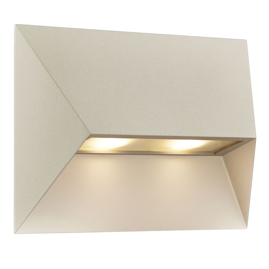 Wandleuchte PONTIO 27 - 2xGU10 (exkl.), max.2x25W, IP54, sand, dimmbar (optional Leuchtmittel), L=150mm,B=150mm, H=190mm