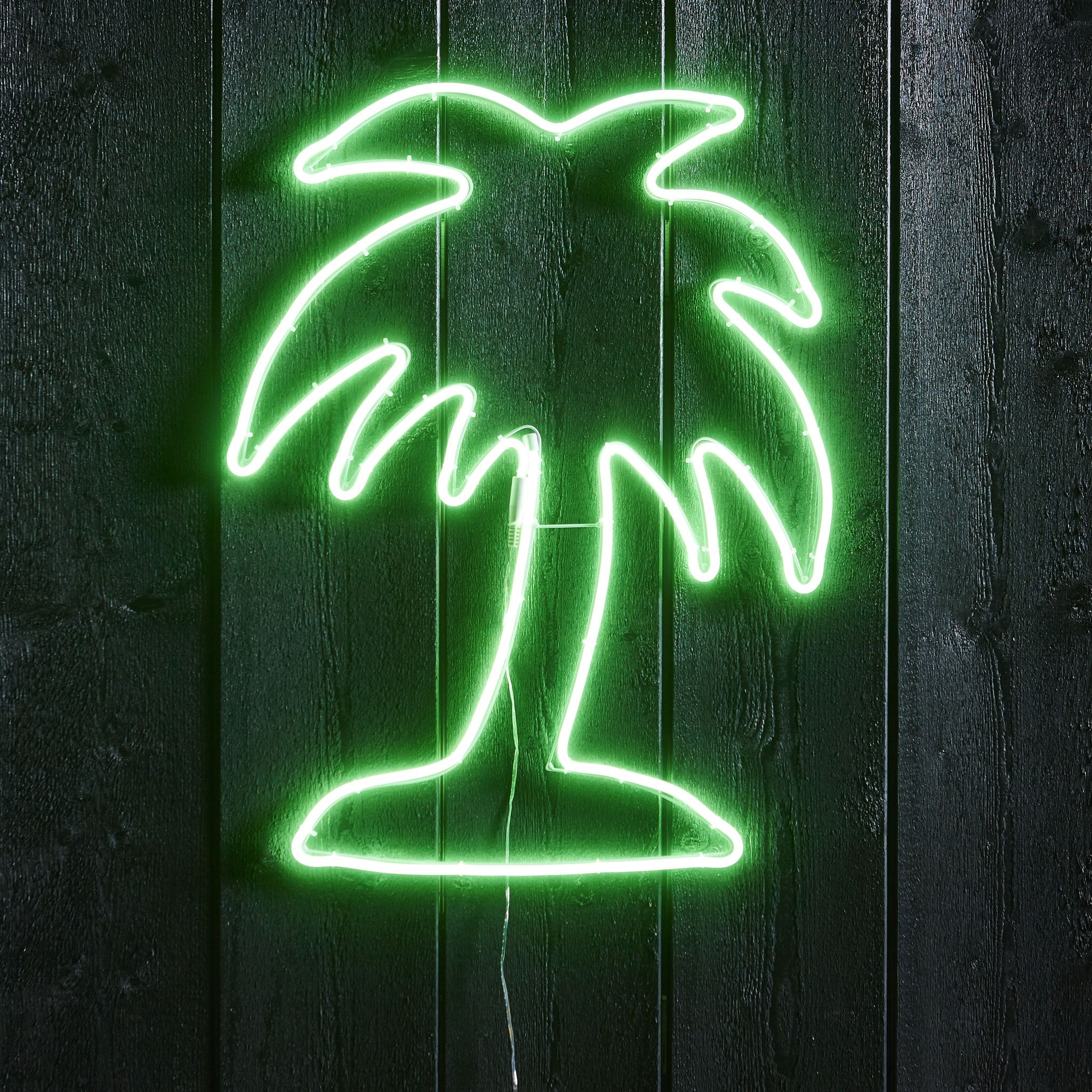 Flat Neon Palme - IP44, Grün, 384 LED's