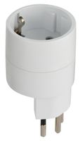 Reiseadapter NO BLOCK - Eingang: Schuko Typ F | Ausgang: Schweiz T12, 10A Sicherung, weiss, VPE10