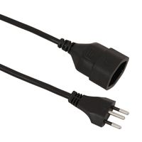 Câble de rallonge, 2m - 2m, schwarz, H05VV-F 3G1.0mm2, mit Kinderschutz, 230V - 10A
