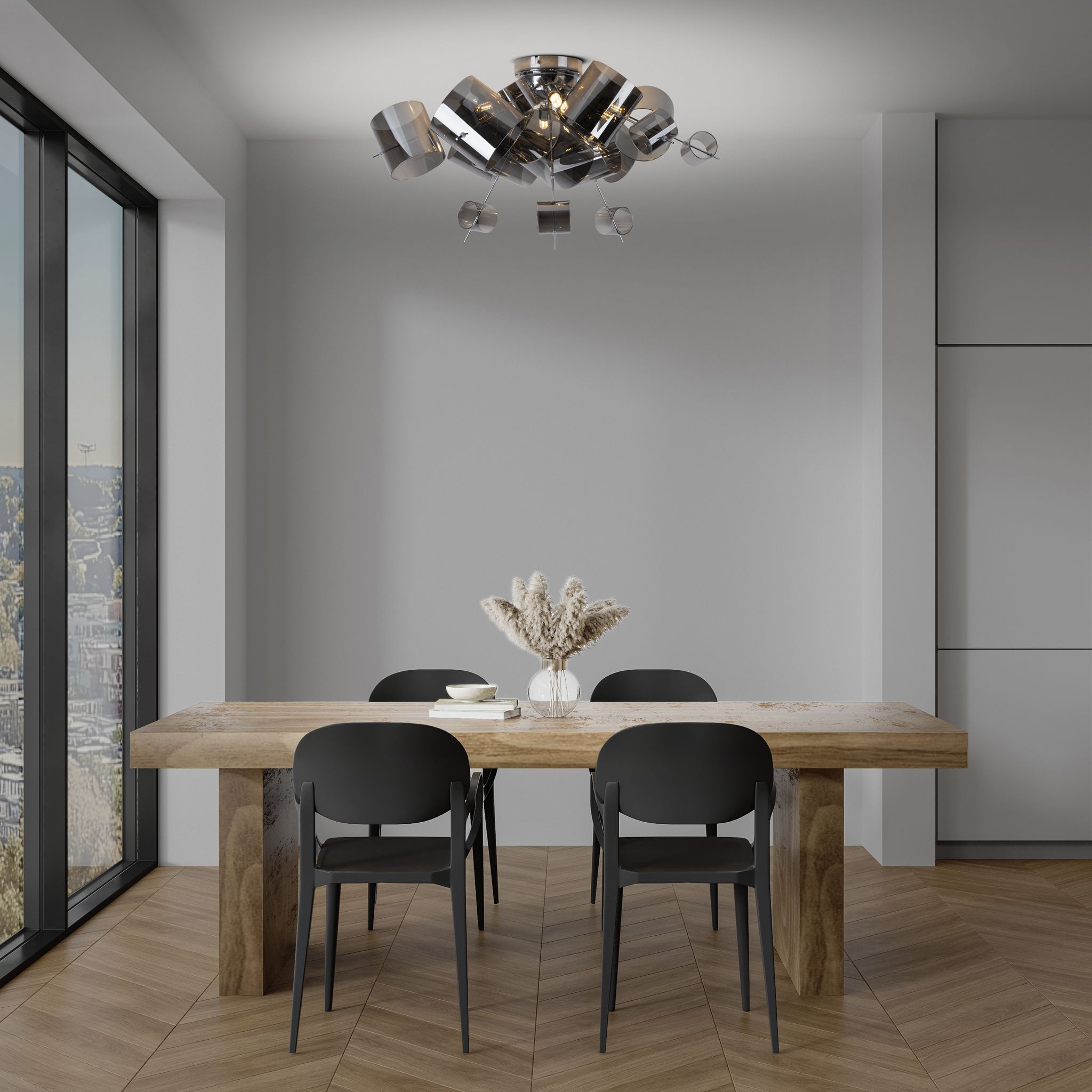 Deckenleuchte SIRIUS D: 59cm chrom - G9, IP20, 230V
