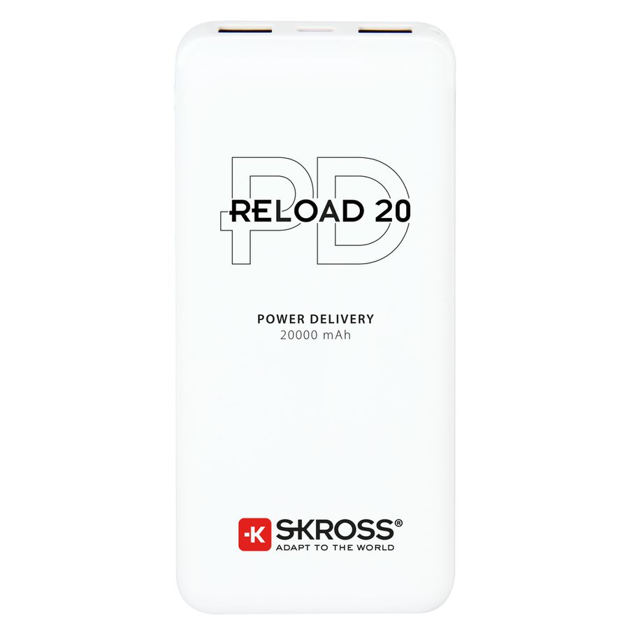 Powerbank RELOAD 20 PD - Kapazität: 20000mAh/74Wh, USB-C PD (fast charge), inkl. Micro USB Kabel, vorgeladen, weiss