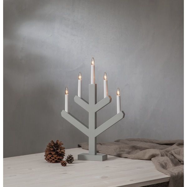 Kerzenleuchter Vinga - IP20, Grau, Warmweiss