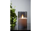LED Pillar Kerze M-Twinkle - Indoor, Schwarz, 12.5cm Höhe, Timerfunktion