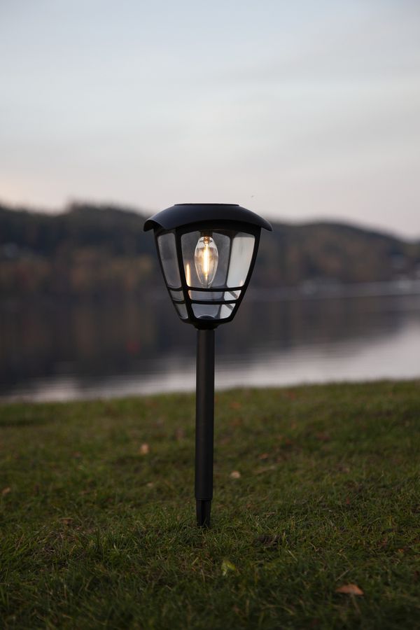 Solar Poller-Leuchte Felix - Schwarz, Lichtfarbe Warmweiss