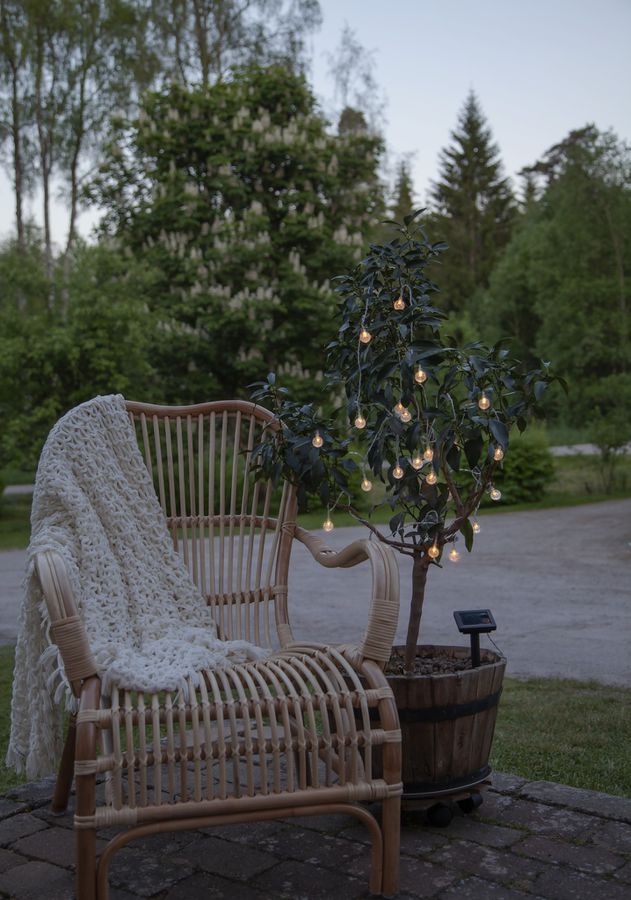 Solar Lichterkette Globini - IP44, Warmweiss, Dämmerungssensor, 475cm