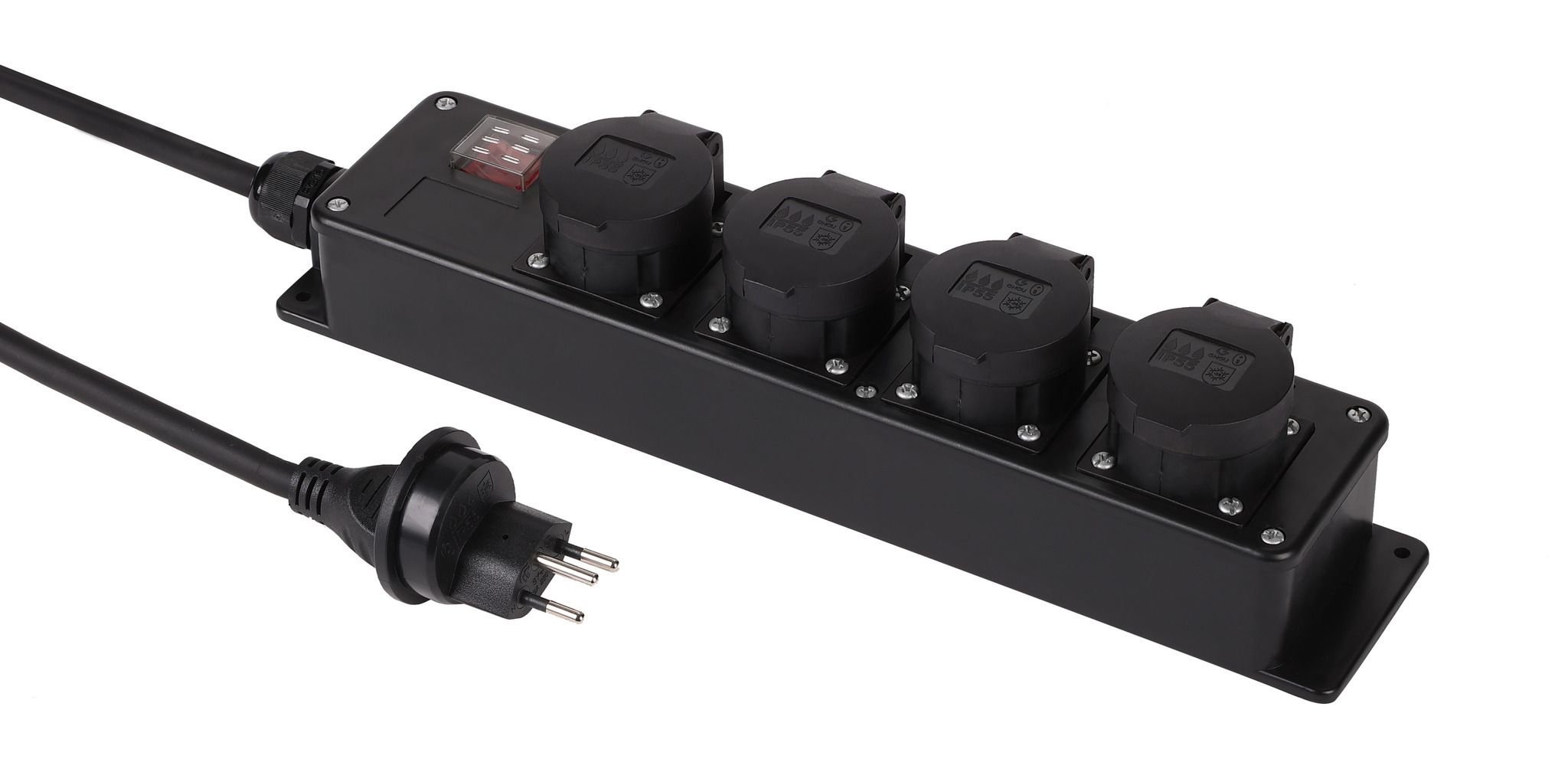 Steckdosenleiste Kunststoff 4xT13 IP55 - H07RN-F 3G1.5mm2 3m