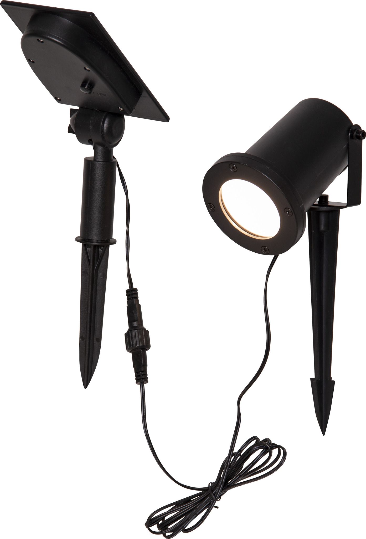 Solar Spotlight Powerspot - Indoor, Outdoor, Warmweiss, Schwarz