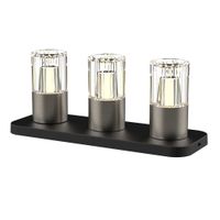 Kristy, Deko TL, 3er Set - Nickel gebürstet, incl. Ladestation u. 1m USB Kabel, IP44, 5V,  0,48 W, 60 Lm, 2200 K -3000K, dimmba