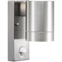 Sensor-Wandleuchte Tin Maxi - 1xGU10 (exklusiv), max.35W, IP54, aluminium, nicht dimmbar, PIR-/Tagesl.-Sen.(0-8m), D=76mm, H=160mm