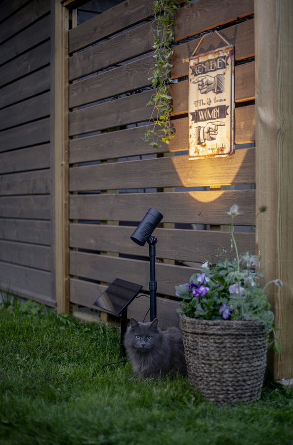 Solar Spotlight Powerspot - Indoor, Outdoor, Warmweiss, Schwarz