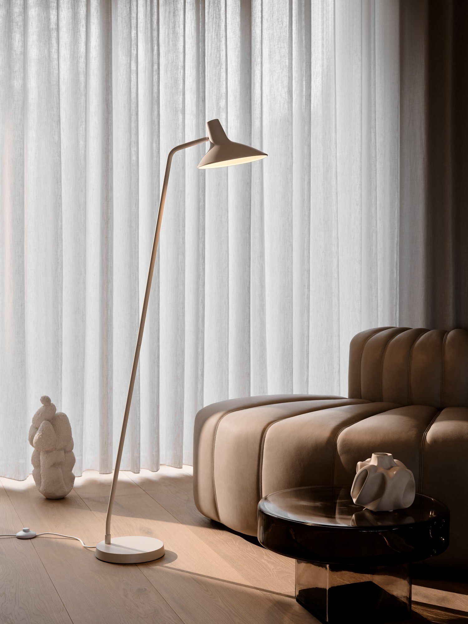 Stehlampe Darci Sandfarbig - E14, IP20, 230V