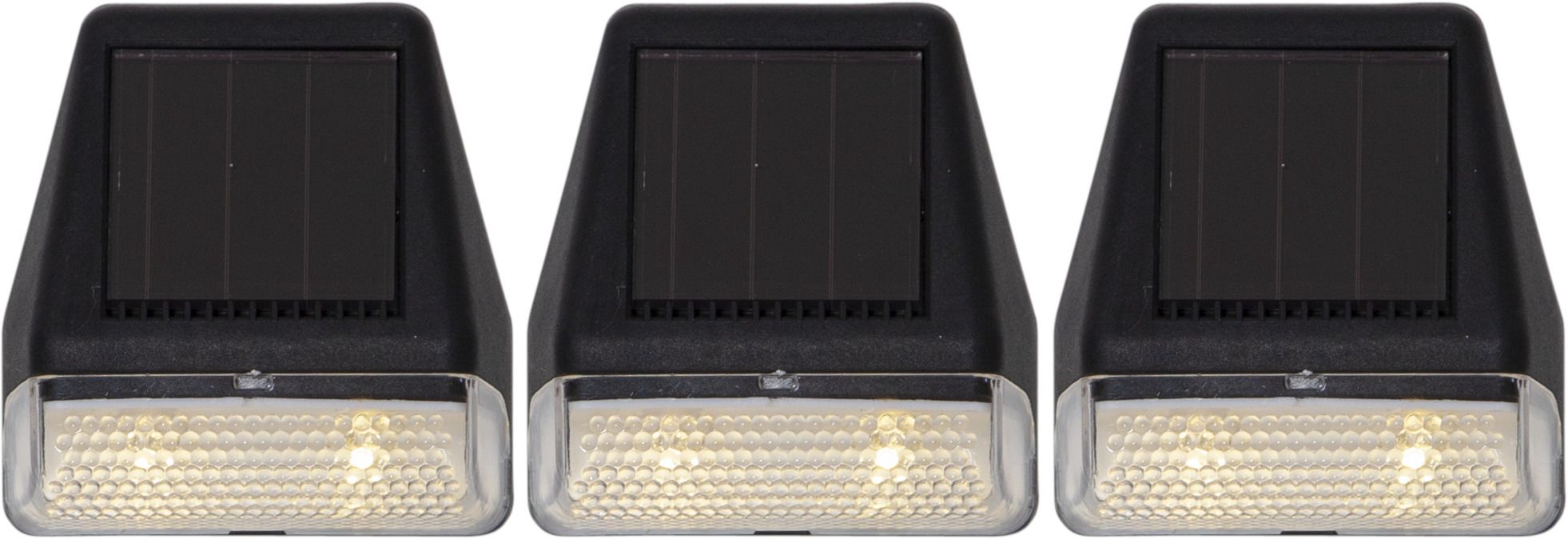 Solar Wand Laterne 3-p Wandy Mini - Schwarz, Lichtfarbe Warmweiss