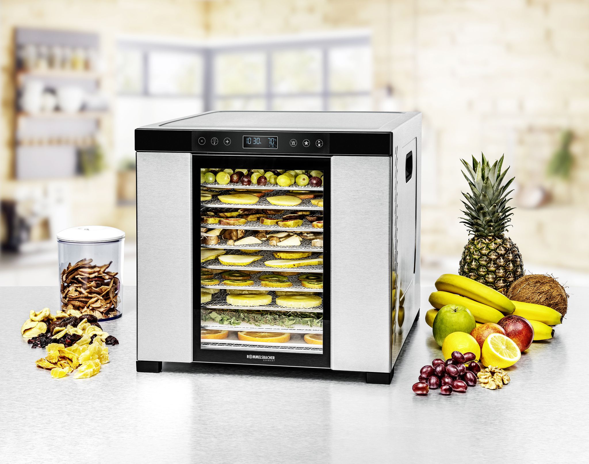 Dörrautomat DA 1050 - Dörrautomat, Edelstahl/schwarz, 1000W