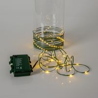 Lichterkette Dew Drop Micro - IP44, Warmweiss, Grün